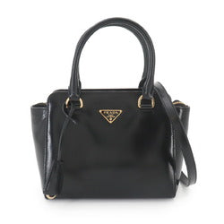 Prada PRADA 2-way Hand Shoulder Handbag Leather Nero Black 1BA380 Bag