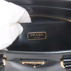 Prada PRADA 2-way Hand Shoulder Handbag Leather Nero Black 1BA380 Bag