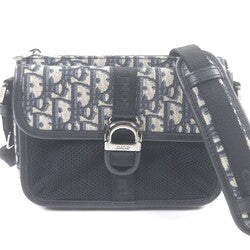 DIOR Homme 2ESWS006YKY Canvas Leather Dior 8 Buckle Oblique Pattern Shoulder Bag Beige Made in Italy women's